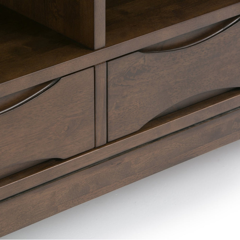 English Elm Harper Cube Storage Unit With Drawers - Mid-Century Modern Walnut Brown For Stylish Organization B136P158166
