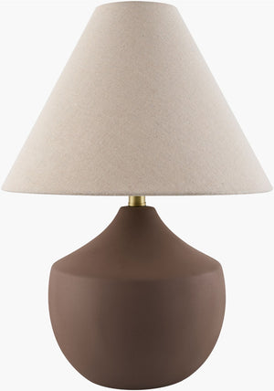 Livabliss Benson Ceramic Table Lamp with Linen Shade Iron Finial for Rustic Living Spaces BNS-002