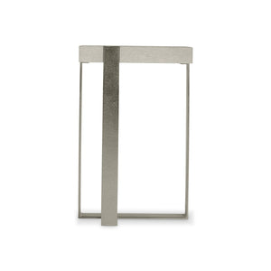 Bernhardt Bernhardt Tempo Wire-Brushed Oak Accent Table With Satin Nickel Bands — Rustic Modern 14"X14"X22" 346116