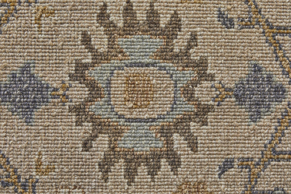 Feizy Rugs Corbitt Hand Knotted Wool Oriental Rug - Intricate Persian Design In Muted Tones For Elegance Tan,Blue,Gold Wool Cor0613fbgemlth50