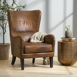 Christopher Knight Home® - Noble House - Lorenzo Contemporary Microfiber Wingback Club Chair with Nailhead Trim