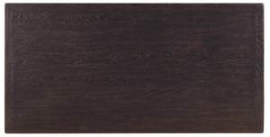 Hooker Furniture Driftwood Executive Desk With Buckboard Sun-Faded Oak Finish, 7-Drawer Storage, Locking Files Dark Wood 6820-10462-99