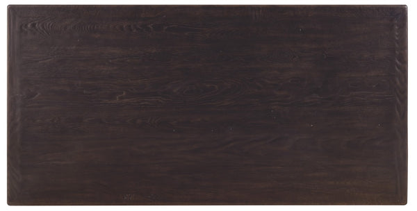 Hooker Furniture Driftwood Executive Desk With Buckboard Sun-Faded Oak Finish, 7-Drawer Storage, Locking Files Dark Wood 6820-10462-99