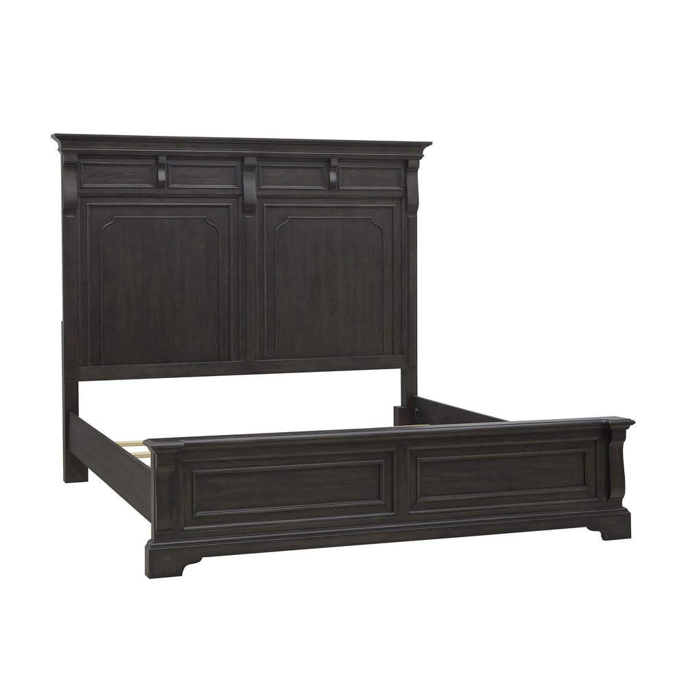 Pulaski Furniture Hickory Creek Queen Panel Bed - Stately Mantel-style Headboard With Rich Hickory Veneer Elegance Brown Split Heart Cathedral Hickory Veneers P386-br-k1-pulaski