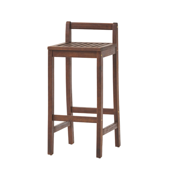 English Elm Christopher Knight Home® - RIVIERA KD Wood Barstool – Solid Acacia Brown Stool, 36.75" Seat Height, Durable Rustic Counter Seating 55135.00MAH
