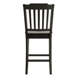 Homelegance By Top-Line Juliette Slat Back Wood Counter Height Chairs (Set of 2) Black Rubberwood