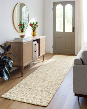 Livabliss Calla Handwoven Jute Flatweave Area Rug for Farmhouse Coastal and Cottage Living Spaces Butter 6' x 9' BOAC2301-69