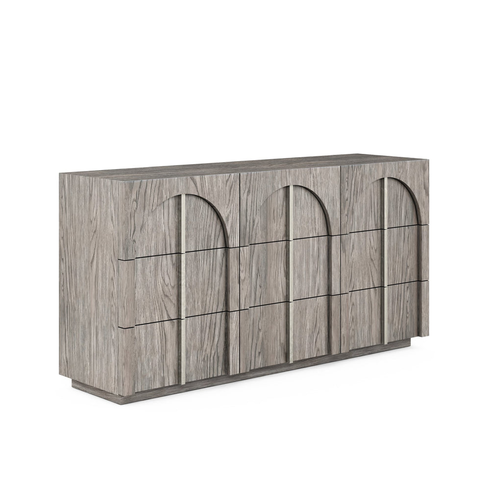 A.R.T. Furniture Vault Dresser - Elegant Mink Finish, Nine Spacious Drawers, Cedar-lined Bottoms & Modern Design Gray Parawood Solids,White Oak Veneers 285131-2354
