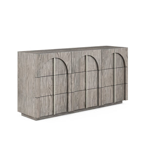 A.R.T. Furniture Vault Dresser - Elegant Mink Finish, Nine Spacious Drawers, Cedar-lined Bottoms & Modern Design Gray Parawood Solids,White Oak Veneers 285131-2354
