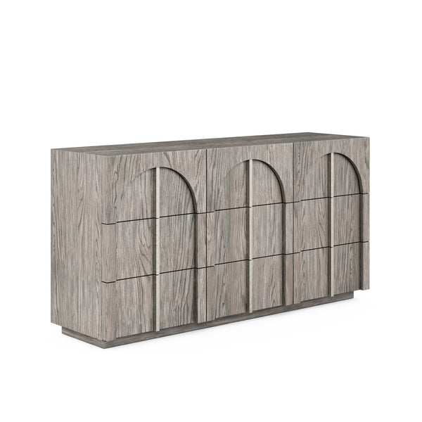 A.R.T. Furniture Vault Dresser - Elegant Mink Finish, Nine Spacious Drawers, Cedar-lined Bottoms & Modern Design Gray Parawood Solids,White Oak Veneers 285131-2354