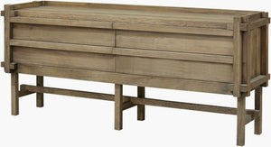Surya Altos Solid Oak Console Table Wide Rustic Entryway Sofa Back Accent with Natural Grain BOAO001-327218