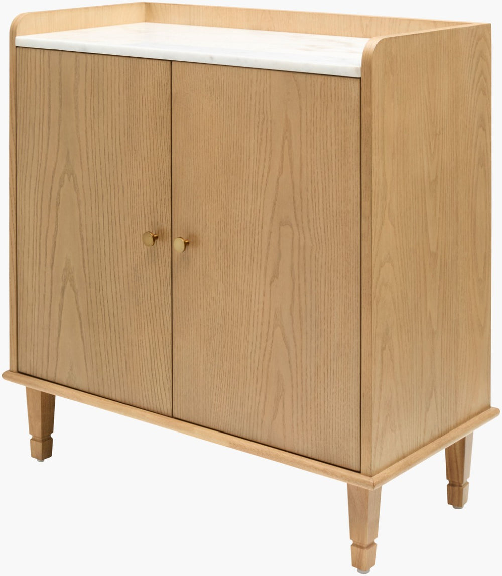 Livabliss Arista Ash Veneer Accent Cabinet with Marble Accents Slim Profile for Any Room BOAS001-313014