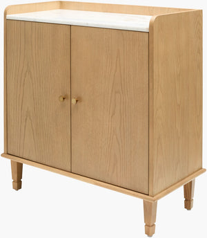 Livabliss Arista Ash Veneer Accent Cabinet with Marble Accents Slim Profile for Any Room BOAS001-313014
