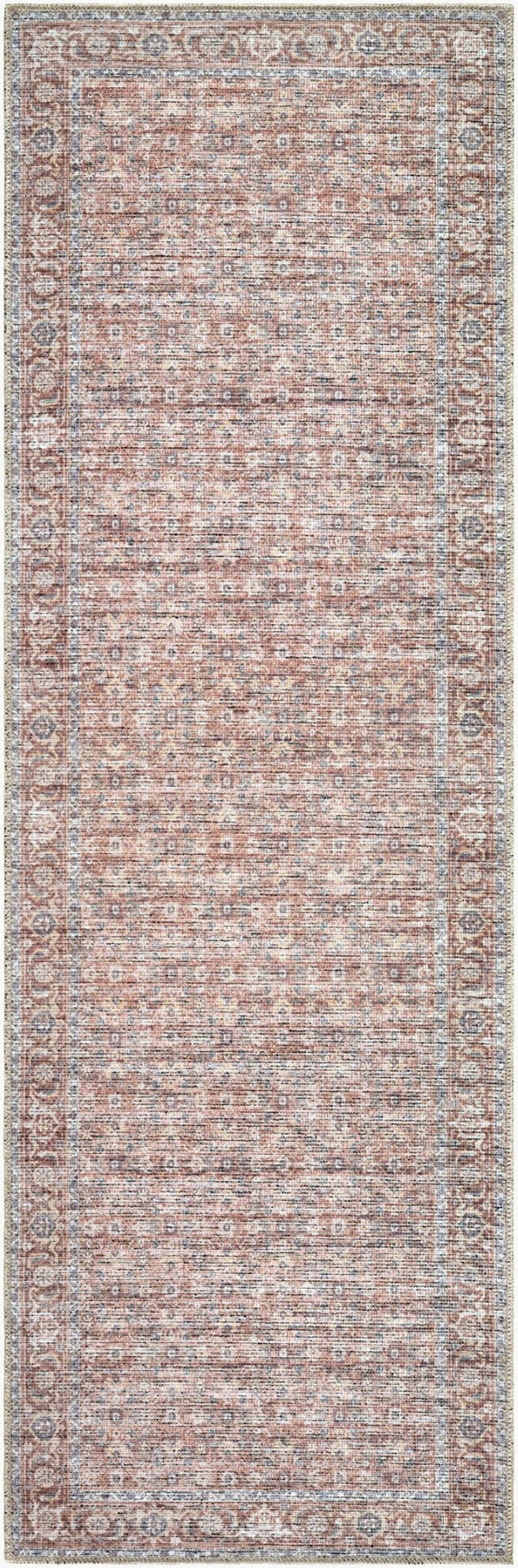 Livabliss Aureta Traditional Low Pile Polyester Rug Machine Woven in Turkey for Entryways Rosewood, Dust 2'7" x 7'10" BOAU2300-27710
