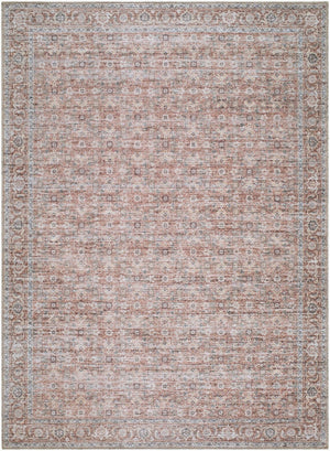 Livabliss Aureta Traditional Low Pile Polyester Rug Machine Woven in Turkey for Entryways Rosewood, Dust 6'7" x 9' BOAU2300-679