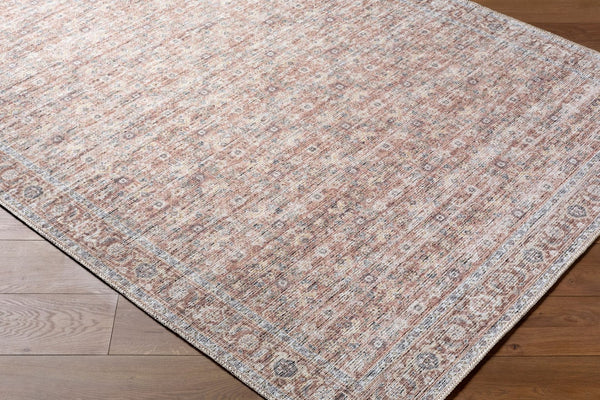Livabliss Aureta Traditional Low Pile Polyester Rug Machine Woven in Turkey for Entryways Rosewood, Dust 6'7" x 9' BOAU2300-679