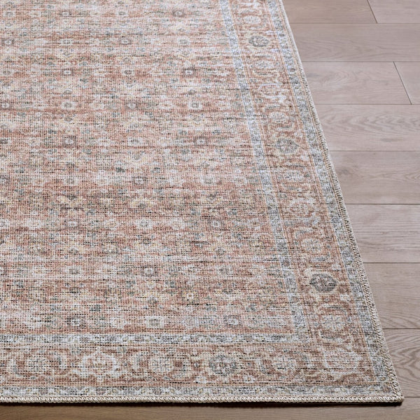 Livabliss Aureta Traditional Low Pile Polyester Rug Machine Woven in Turkey for Entryways Rosewood, Dust 6'7" x 9' BOAU2300-679