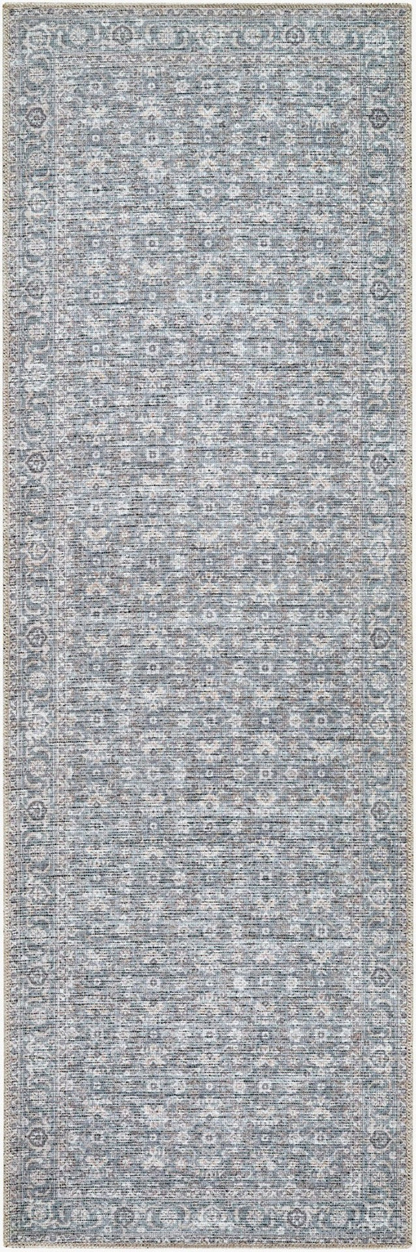 Livabliss Aureta Polyester Woven Traditional Area Rug for Entryways Hallways and Bedside Spaces Steel Blue, Sl 2'7" x 7'10" BOAU2301-27710