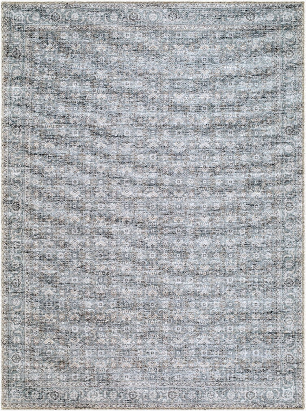 Livabliss Aureta Polyester Woven Traditional Area Rug for Entryways Hallways and Bedside Spaces Steel Blue, Sl 2' x 2'11" BOAU2301-2211