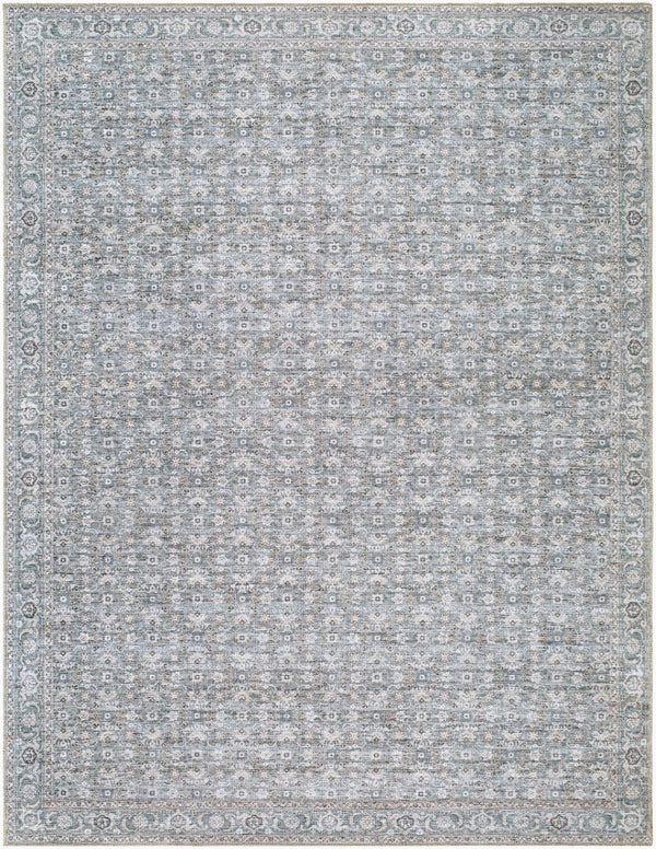 Livabliss Aureta Polyester Woven Traditional Area Rug for Entryways Hallways and Bedside Spaces Steel Blue, Sl 7'10" x 10' BOAU2301-71010