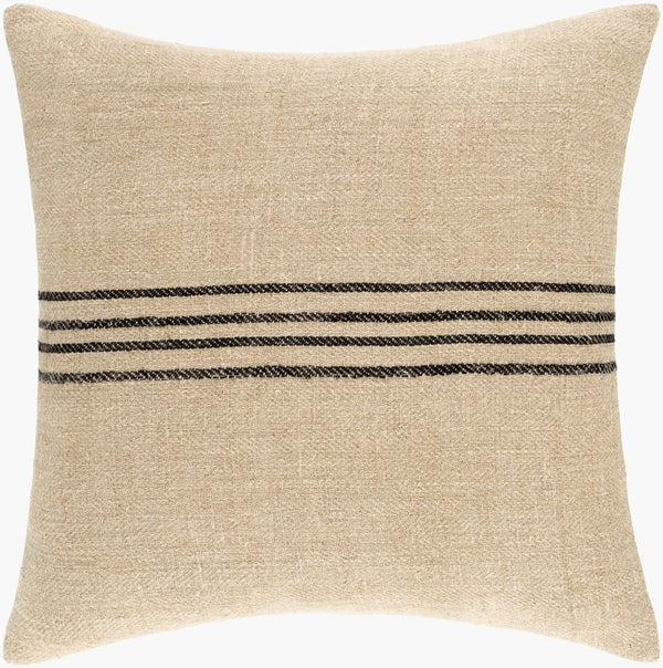 Livabliss Brett Square Accent Pillow Linen Cotton Blend Earthy Stripe for Sofa or Bed BOBT001-2222P