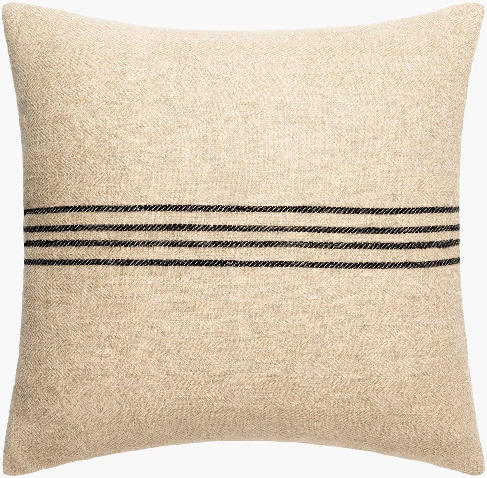 Livabliss Brett Square Throw Pillow Linen Cotton Blend Bold Stripe Boho Accent for Sofa BOBT001-2020