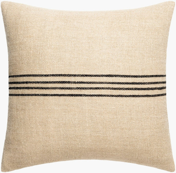 Livabliss Brett Square Throw Pillow Linen Cotton Blend Bold Stripe Boho Accent for Sofa BOBT001-2020