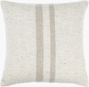Livabliss Brett Woven Nylon Wool Stripe Accent Pillow for Neutral Modern and Farmhouse Living BOBT002-1818P