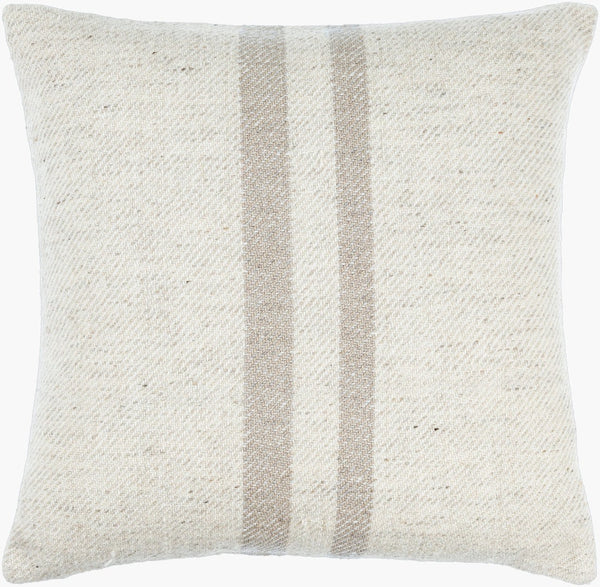 Livabliss Brett Woven Nylon Wool Stripe Accent Pillow for Neutral Modern and Farmhouse Living BOBT002-1818P