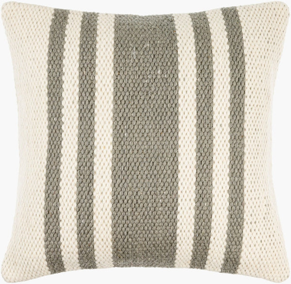Livabliss Brett Striped Wool Blend Throw Pillow Neutral Tones Coastal Scandinavian Living Room BOBT004-1818