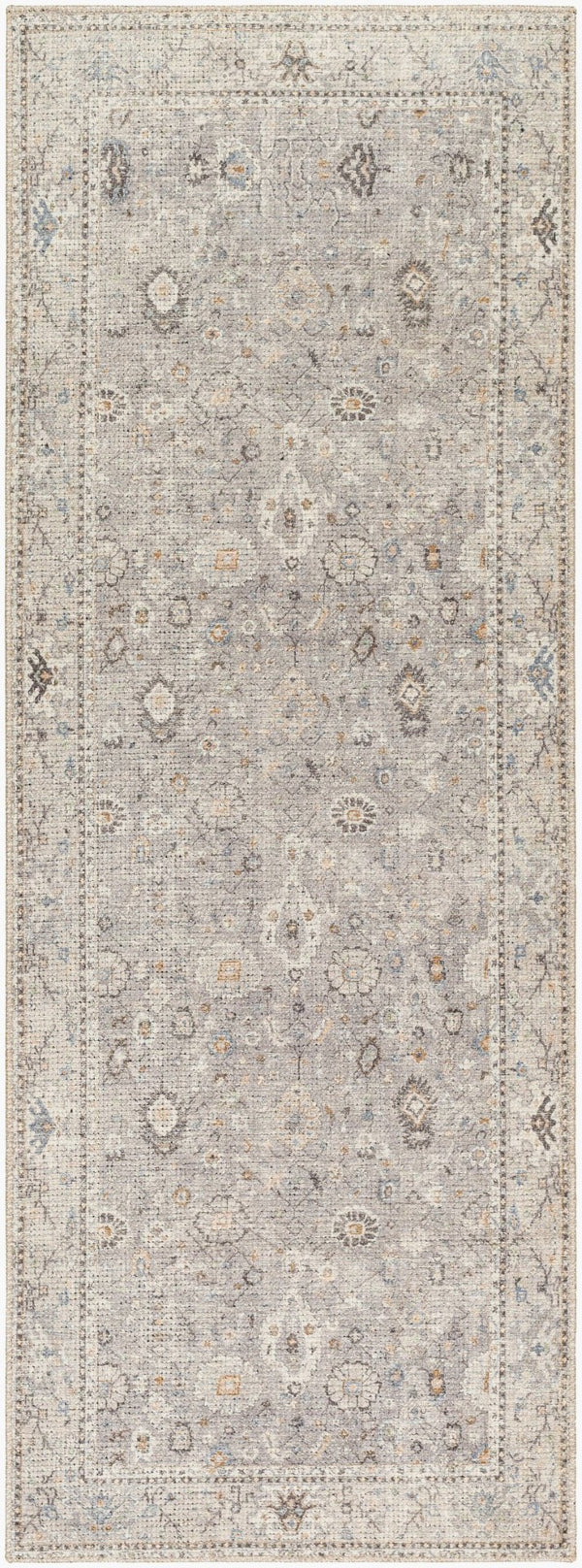 Livabliss Davina Turkish Machine Woven Polyester Area Rug with Medallion Pattern for Entryway Medium Gray, Li 2'7" x 7'3" BOCC2300-2773