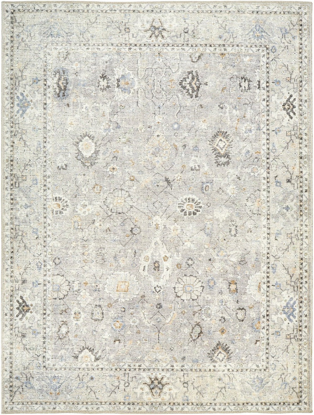 Livabliss Davina Turkish Machine Woven Polyester Area Rug with Medallion Pattern for Entryway Medium Gray, Li 9'2" x 12' BOCC2300-9212