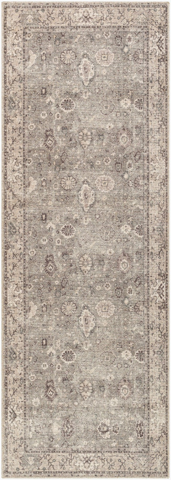 Livabliss Davina Medallion Accent Rug Machine Woven Polyester for Entryway Bedroom or Bath Medium Gray, Ta 2'7" x 7'3" BOCC2301-2773