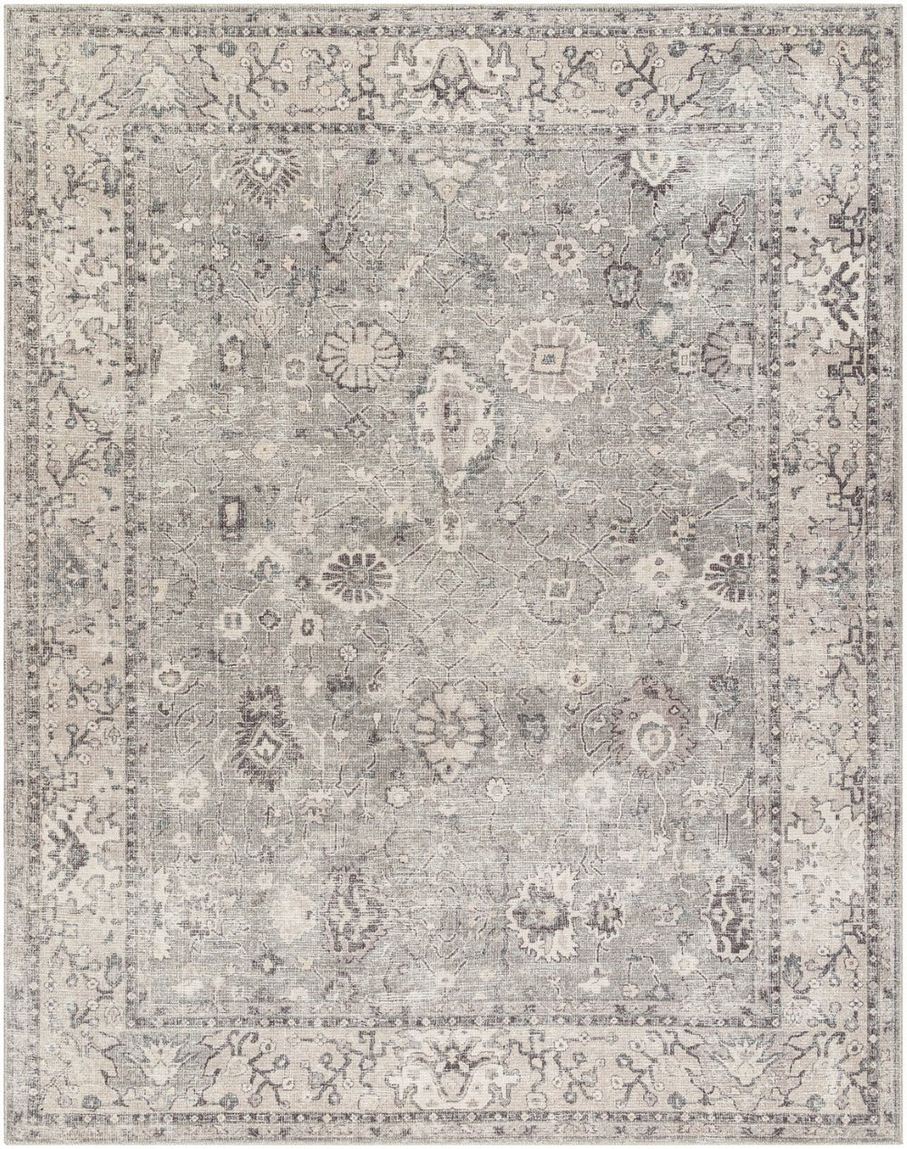 Livabliss Davina Medallion Accent Rug Machine Woven Polyester for Entryway Bedroom or Bath Medium Gray, Ta 6'7" x 9' BOCC2301-679
