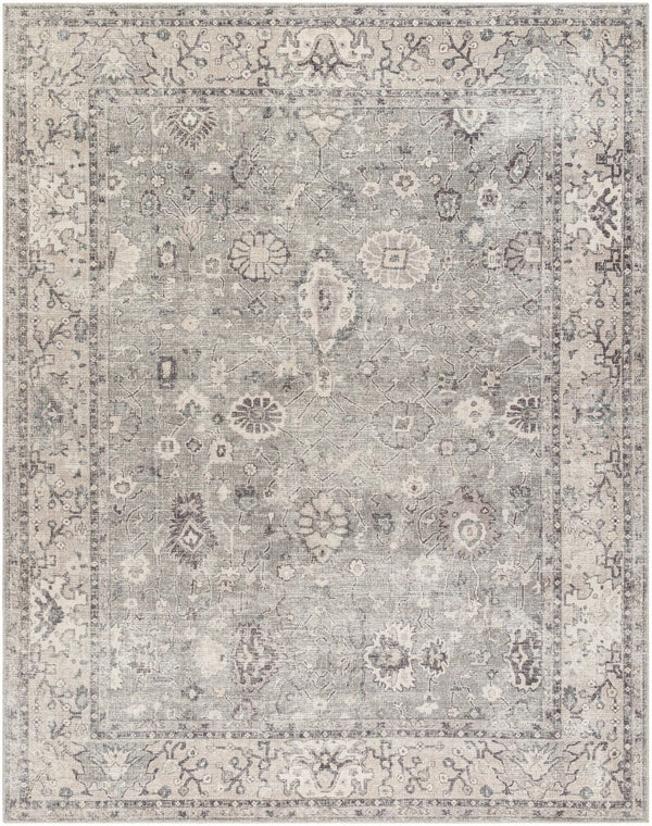 Livabliss Davina Medallion Accent Rug Machine Woven Polyester for Entryway Bedroom or Bath Medium Gray, Ta 6'7" x 9' BOCC2301-679