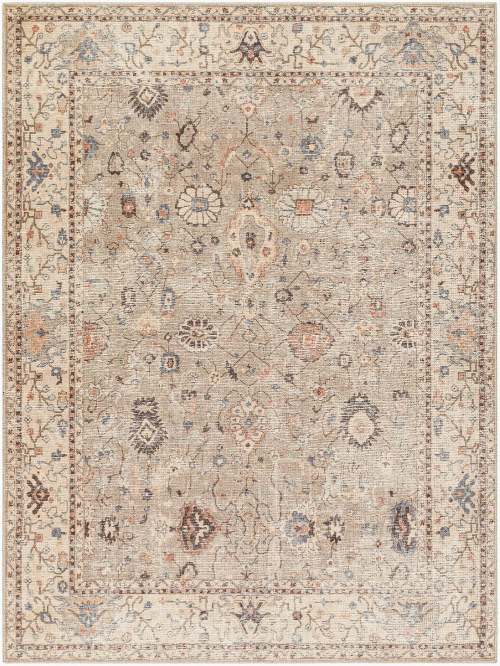 Livabliss Davina Traditional Medallion Polyester Area Rug Machine Woven Accent for Entryway Medium Gray, Li 6'7" x 9' BOCC2302-679