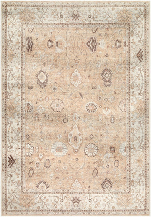 Livabliss Davina Traditional Medallion Polyester Accent Rug for Entryways and Small Spaces Cream, Dark Bro 7'10" x 10' BOCC2303-71010
