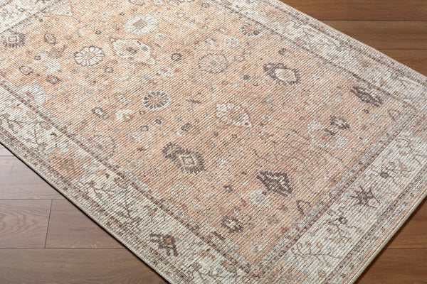 Livabliss Davina Traditional Medallion Polyester Accent Rug for Entryways and Small Spaces Cream, Dark Bro 7'10" x 10' BOCC2303-71010
