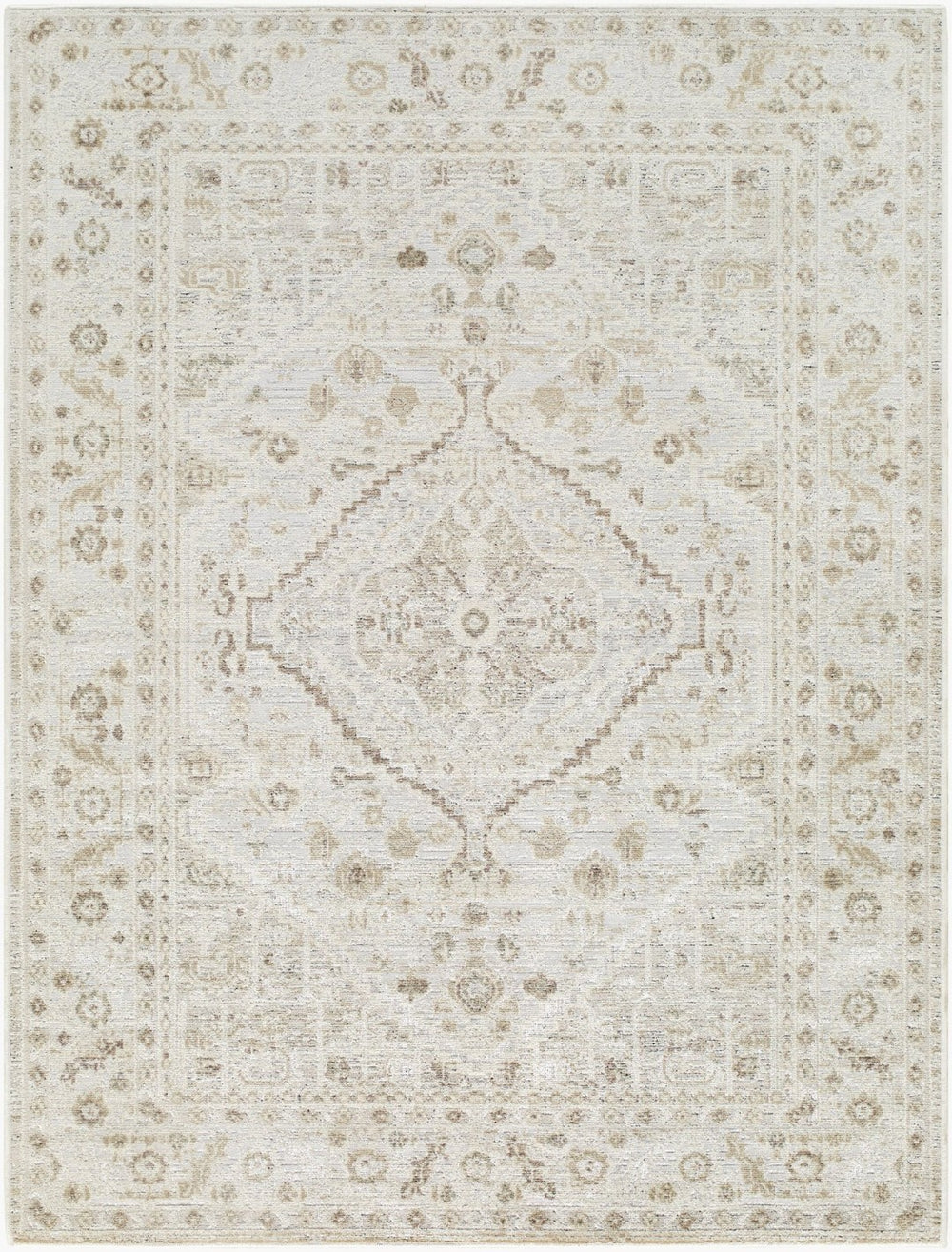 Livabliss Carmela Machine Woven Polypropylene Rug with Traditional Pattern for Living Room Ivory, Beige 5'3" x 7' BOCM2300-537