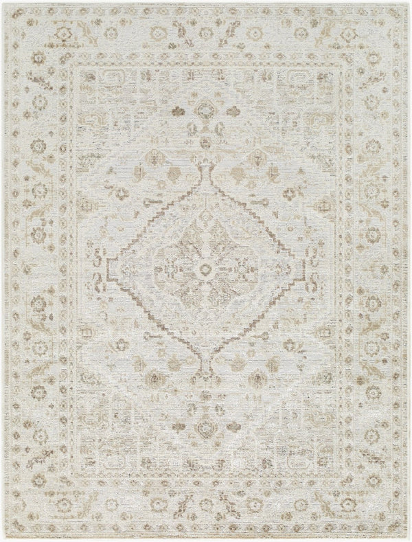 Livabliss Carmela Machine Woven Polypropylene Rug with Traditional Pattern for Living Room Ivory, Beige 5'3" x 7' BOCM2300-537