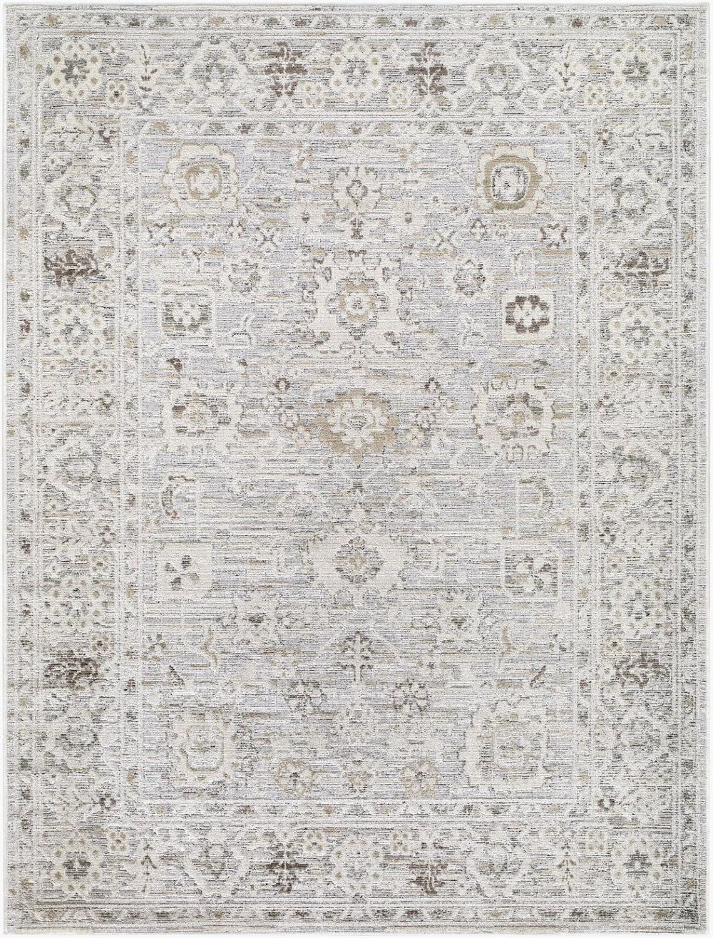 Livabliss Carmela Machine Woven Polypropylene Area Rug Traditional Pattern for Living Dining Rooms Ivory, Light Be 5'3" x 7' BOCM2301-537