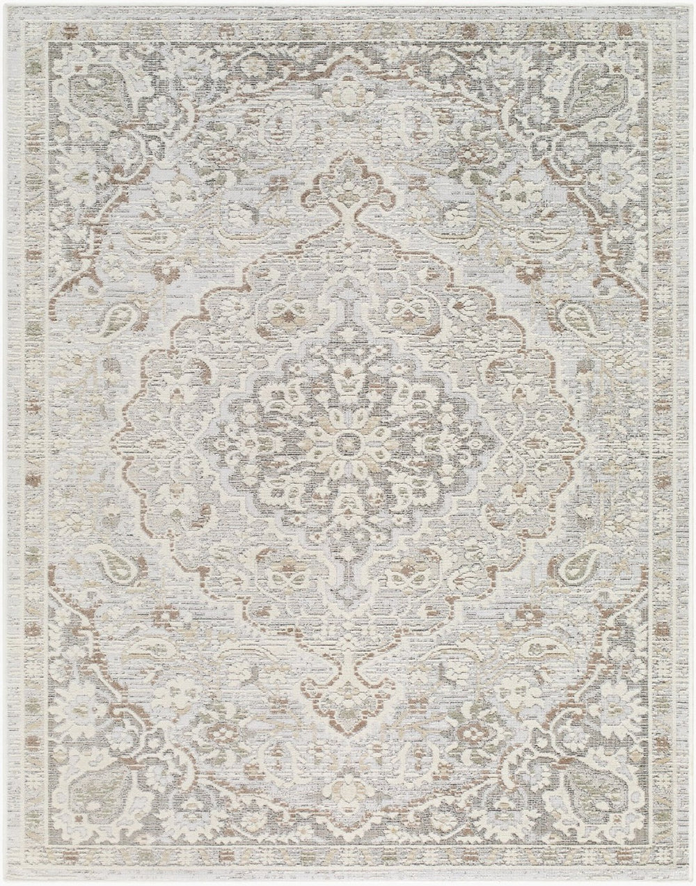 Livabliss Carmela Machine Woven Polypropylene Area Rug with Low Pile for Living and Dining Rooms Ivory, Tan 6'7" x 9' BOCM2302-679