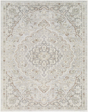 Livabliss Carmela Machine Woven Polypropylene Area Rug with Low Pile for Living and Dining Rooms Ivory, Tan 6'7" x 9' BOCM2302-679