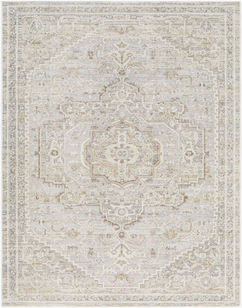 Livabliss Carmela Traditional Medallion Area Rug Low Pile Polypropylene Blend for Living Rooms Ivory, Light Be 5'3" x 7' BOCM2303-537