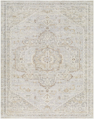 Livabliss Carmela Traditional Medallion Area Rug Low Pile Polypropylene Blend for Living Rooms Ivory, Light Be 5'3" x 7' BOCM2303-537