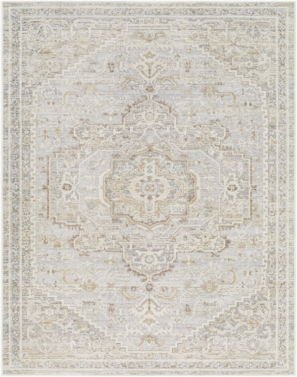 Livabliss Carmela Traditional Medallion Area Rug Low Pile Polypropylene Blend for Living Rooms Ivory, Light Be 5'3" x 7' BOCM2303-537