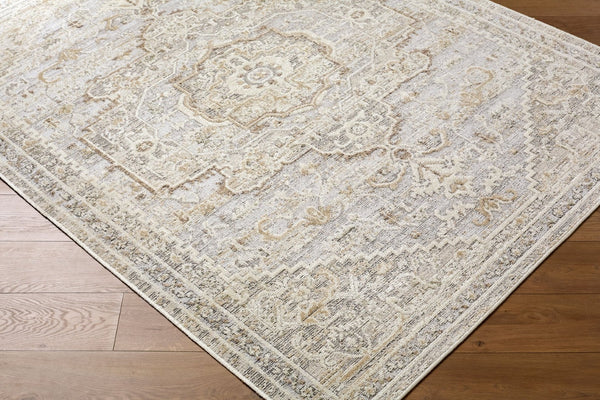 Livabliss Carmela Traditional Medallion Area Rug Low Pile Polypropylene Blend for Living Rooms Ivory, Light Be 5'3" x 7' BOCM2303-537