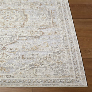 Livabliss Carmela Traditional Medallion Area Rug Low Pile Polypropylene Blend for Living Rooms Ivory, Light Be 5'3" x 7' BOCM2303-537