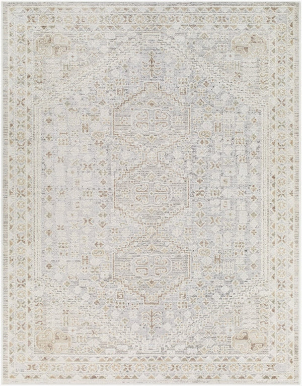 Livabliss Carmela Machine Woven Turkish Area Rug Low Pile Traditional Pattern for Living Spaces Ivory, Beige 6'7" x 9' BOCM2304-679