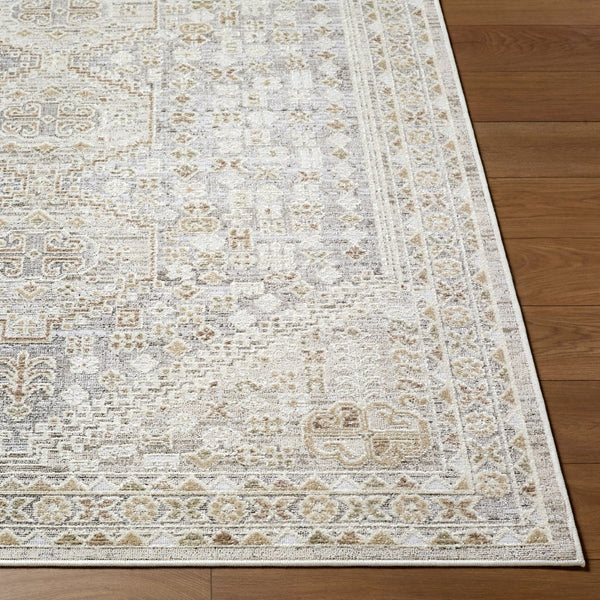 Livabliss Carmela Machine Woven Turkish Area Rug Low Pile Traditional Pattern for Living Spaces Ivory, Beige 6'7" x 9' BOCM2304-679